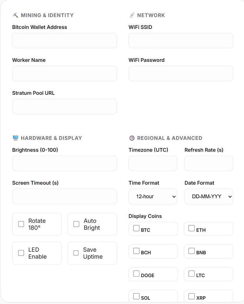 Advanced Miner Settings